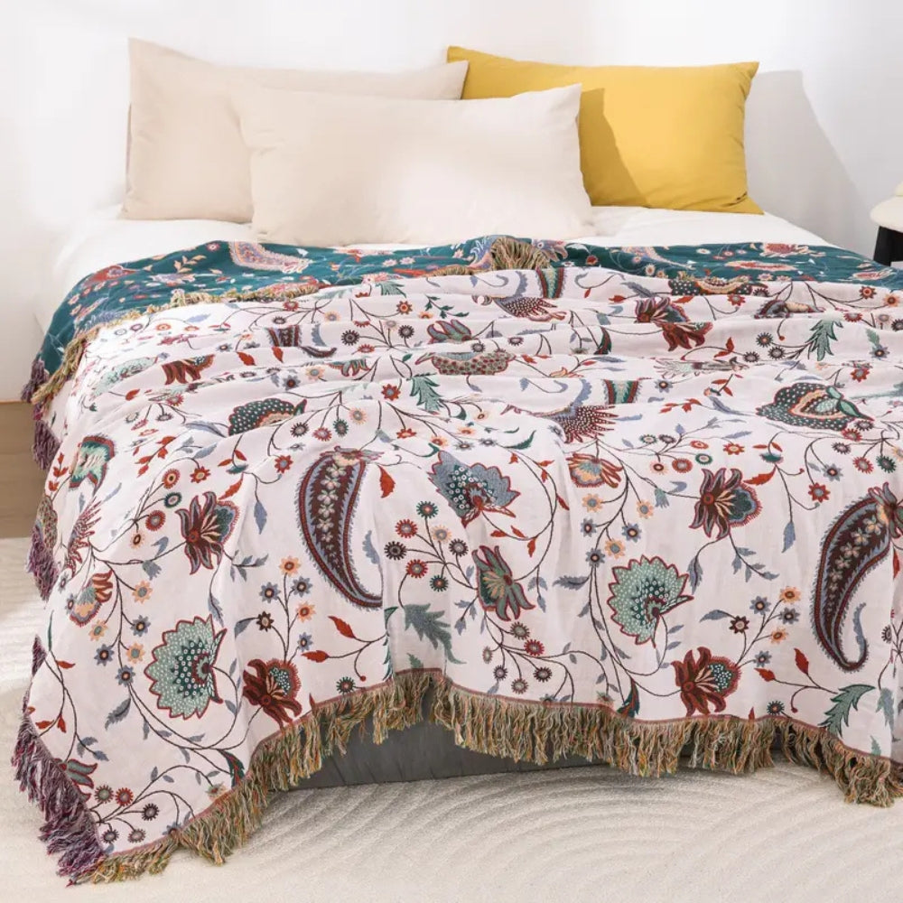 Liora Vintage Reversible Soft Cotton Blanket