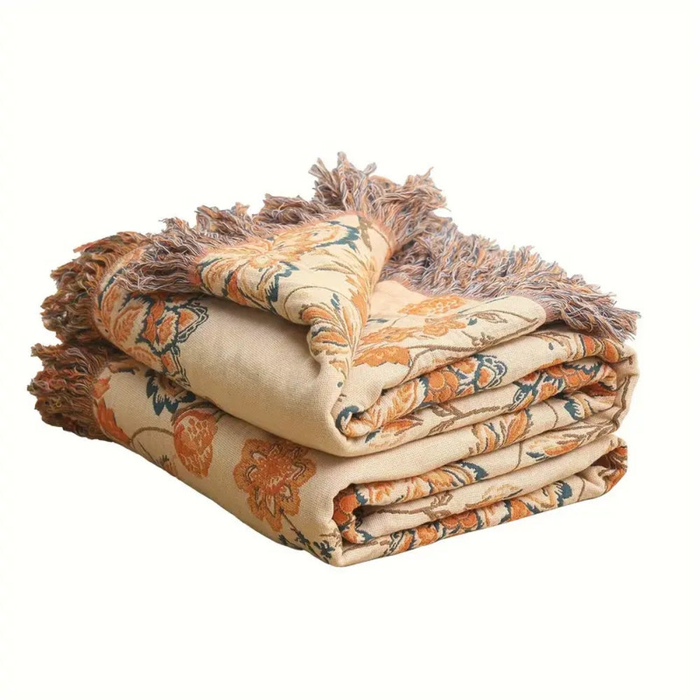 Rustic Cozy Boho Cotton Throw Blanket