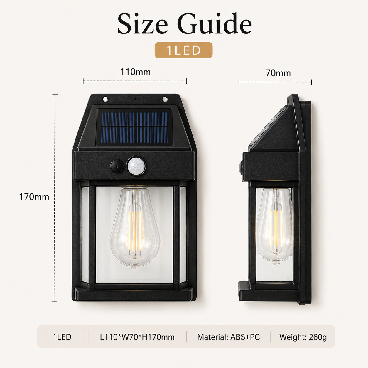 Tungsten Filament Solar Wall Lantern (Pack of 2)
