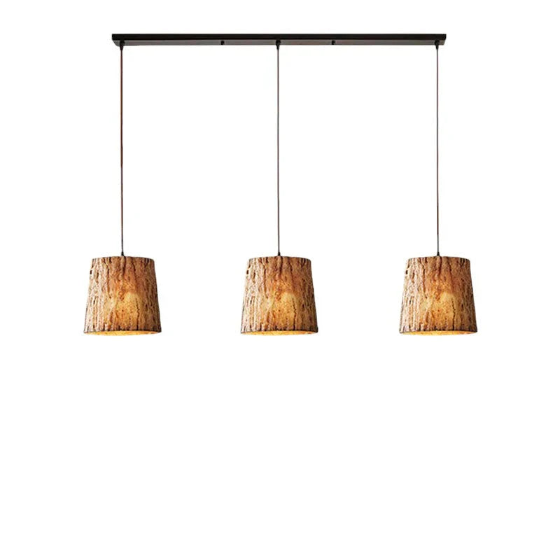 Solina Wooden Tree Trunk Pendant Lamp with Natural Look