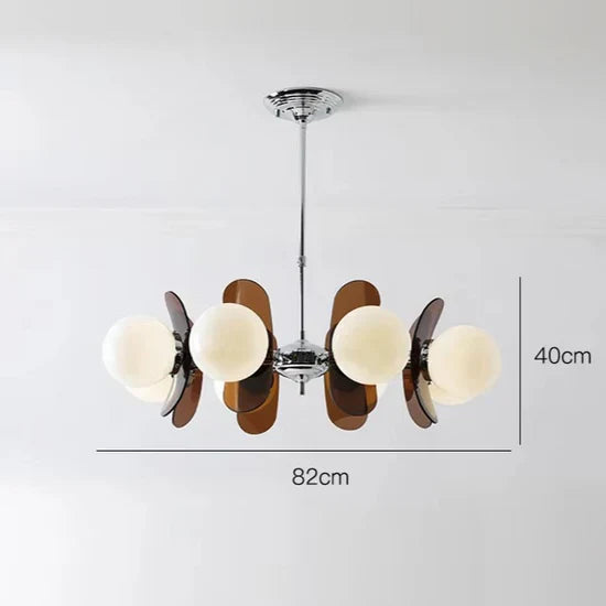 Melora Bauhaus Chandelier Glass Metal