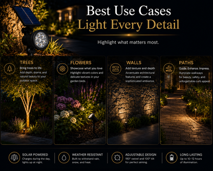 Solar Powered Garden Spotlight (Set of 2)