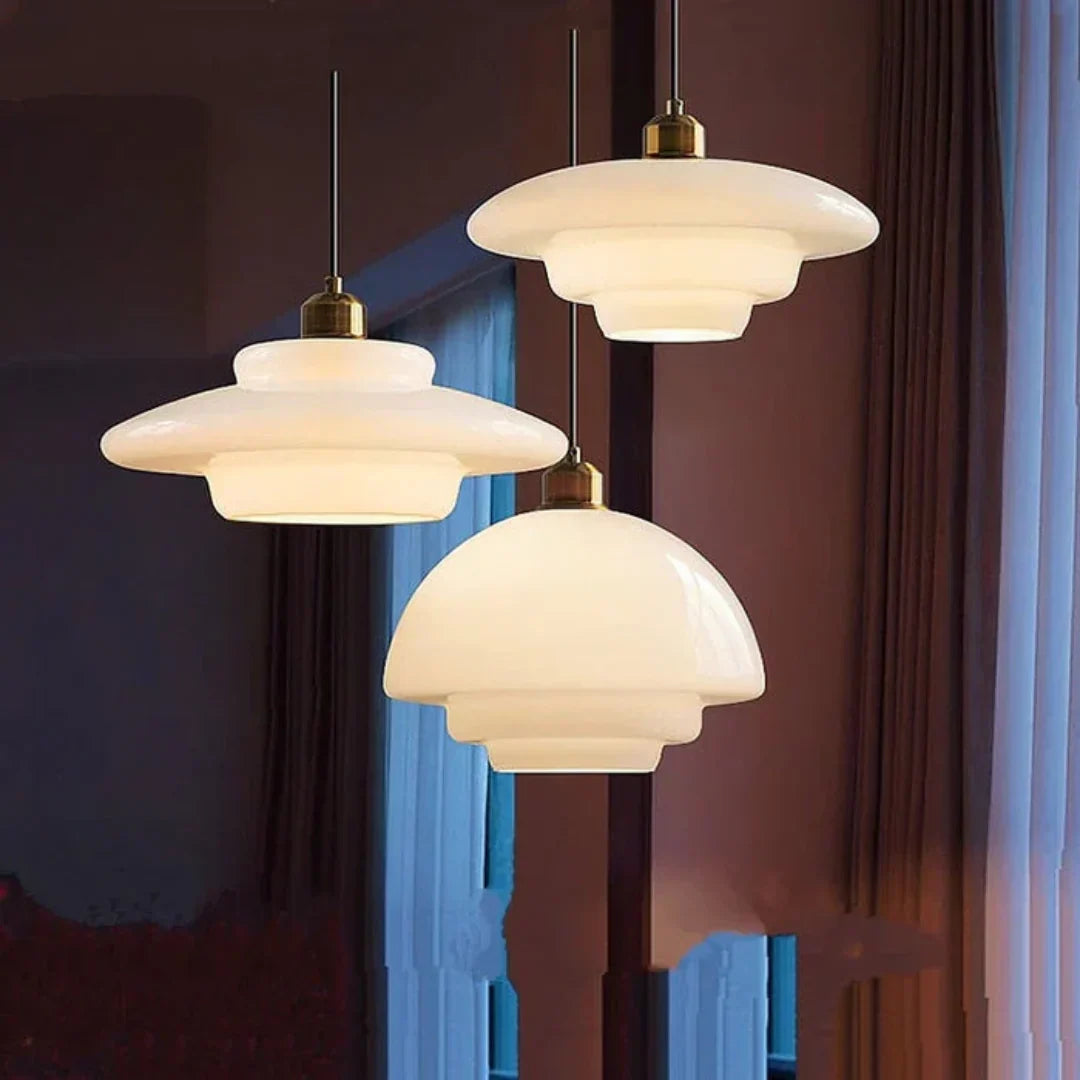 Omrix White Glass Design Pendant Lamp