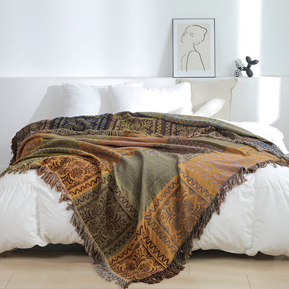 Mandala Tassel Cotton Throw Blanket