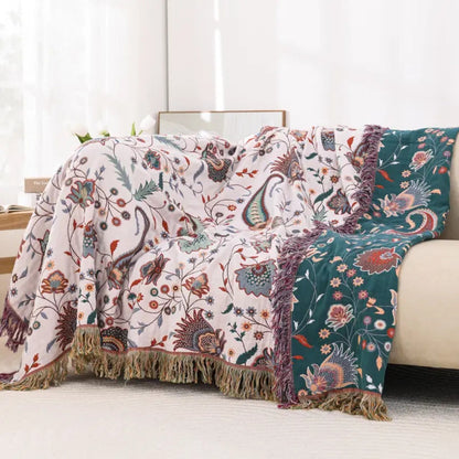Liora Vintage Reversible Soft Cotton Blanket
