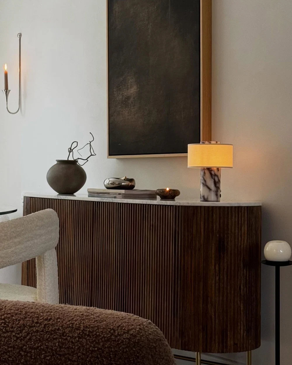 Strata Portable Lamp | Calacatta Viola - 9.5" / 24cm