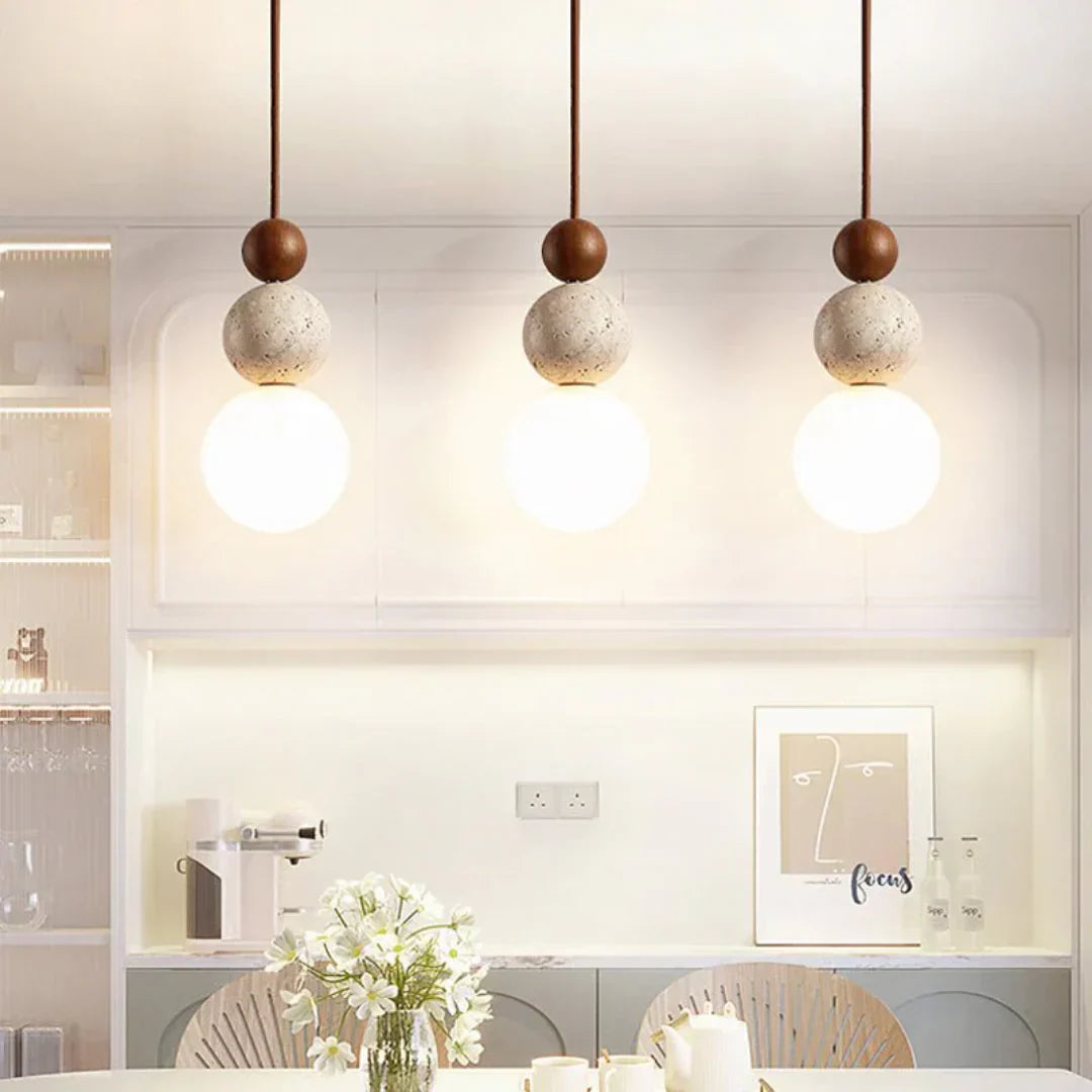 Cleonice Travertine pendant lamp