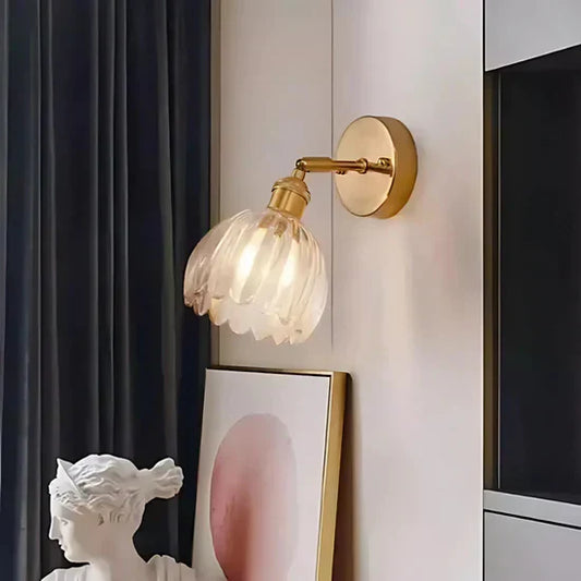 Velza Retro Glass Wall Lamp Tulip