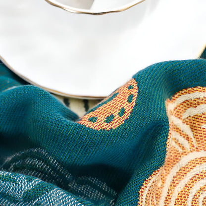 Exotic Floral Cotton Throw Blanket