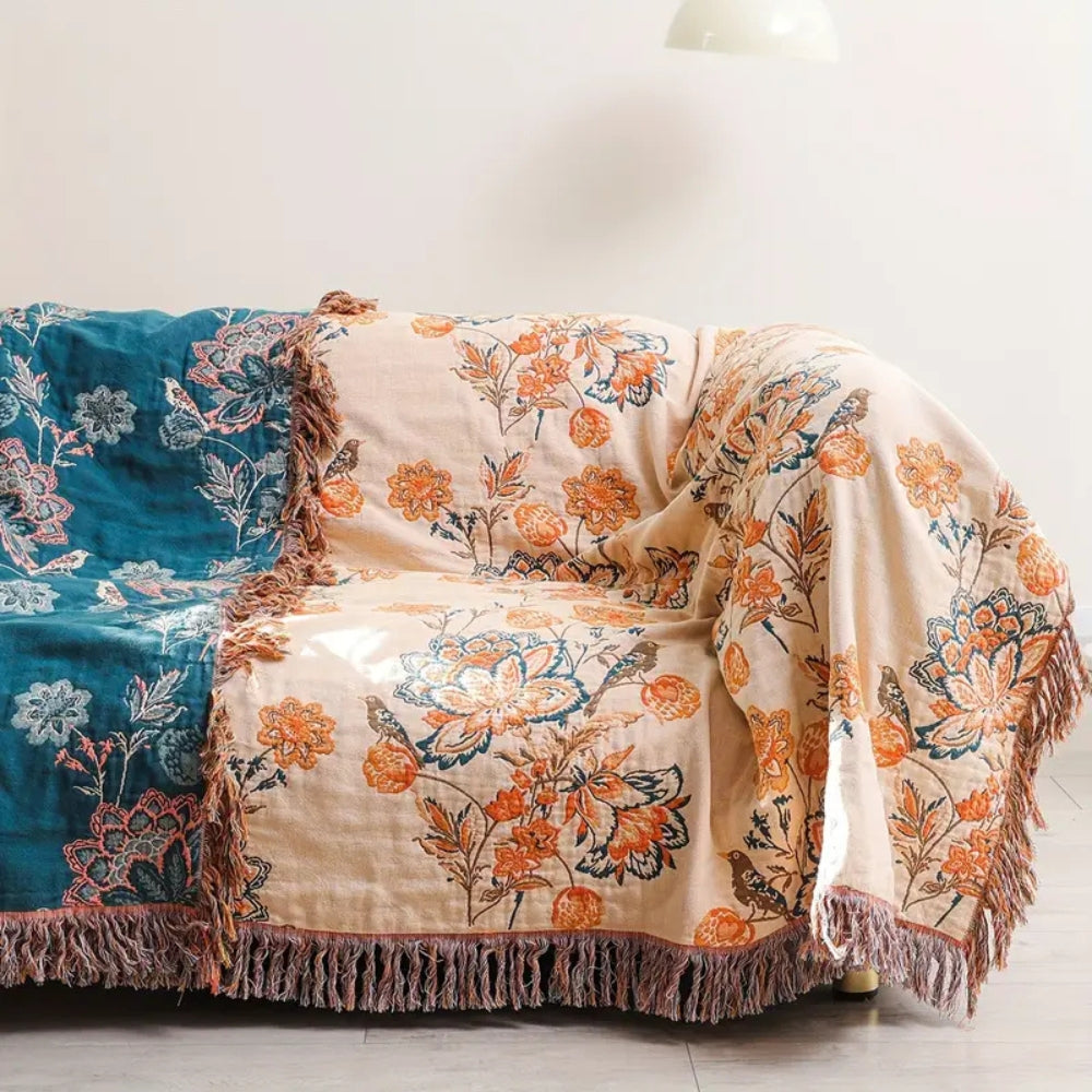 Rustic Cozy Boho Cotton Throw Blanket