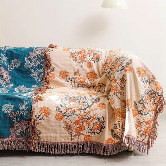 Rustic Cozy Boho Cotton Throw Blanket