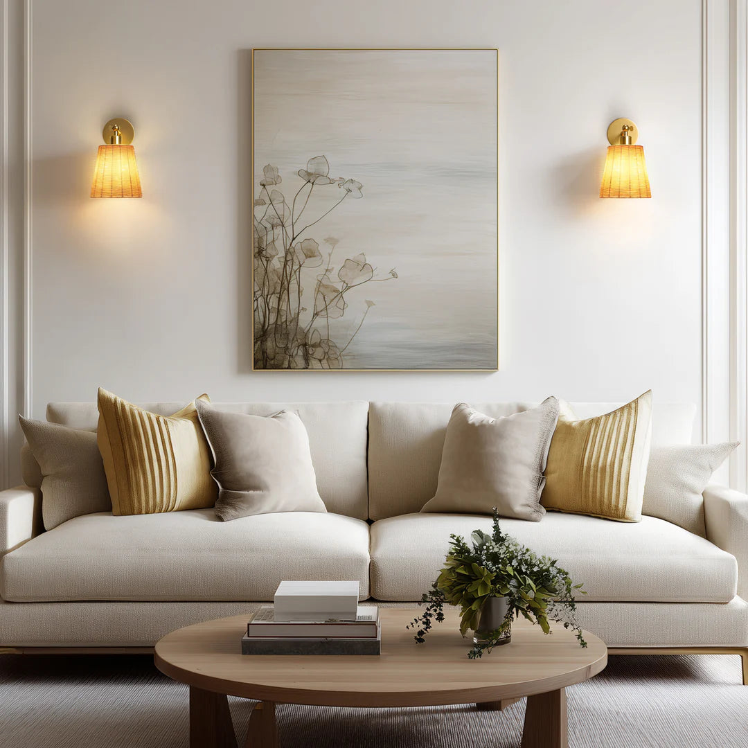 Natural Wireless Wall Sconces (Set of 2)