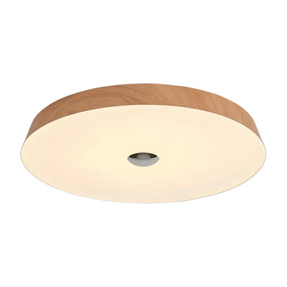 Evon Natural Wood Grain Round LED Ceiling Light