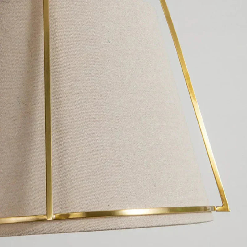 Pallas Modern Fabric Pendant Lamp with Brass Frame