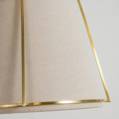 Pallas Modern Fabric Pendant Lamp with Brass Frame