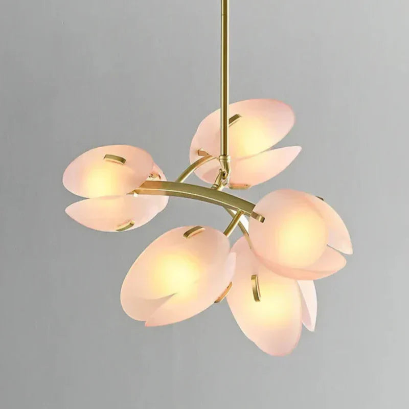 Calypso Scandinavian Pink Tulip Glass Ceiling Lamp