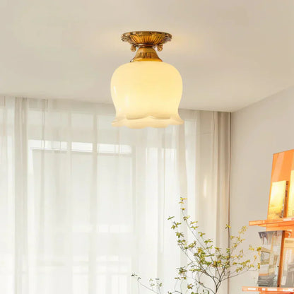 Public Vintage Flower-Shaped Ceiling Lamp
