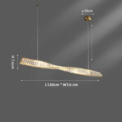 Astrion Modern Crystal LED Dining Table Pendant Light with Spiral Design