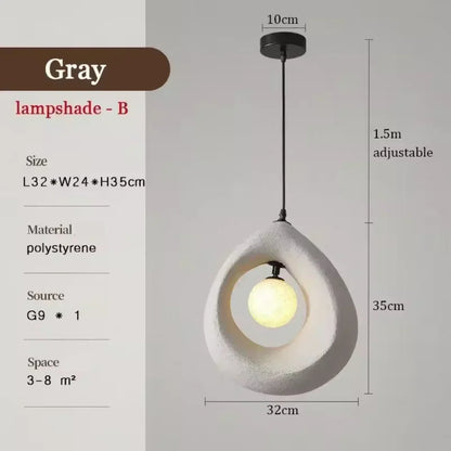 Auralessa Japanese Wabi Sabi Pendant Lamp with Minimalist Design