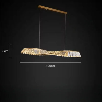 Astrion Modern Crystal LED Dining Table Pendant Light with Spiral Design