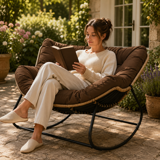 Outdoor Papasan Rocking Chair