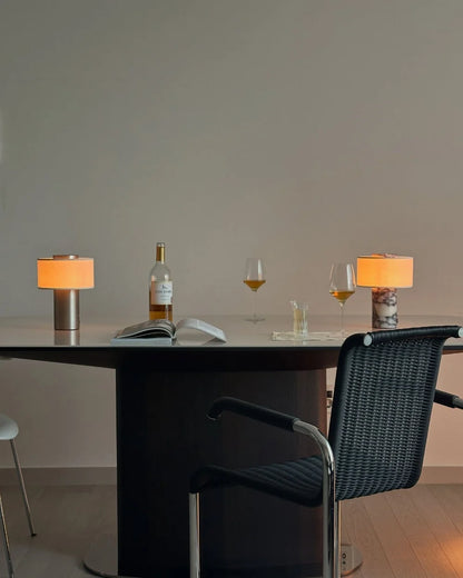 Strata Portable Lamp | Satin Aluminium - 9.5" / 24cm