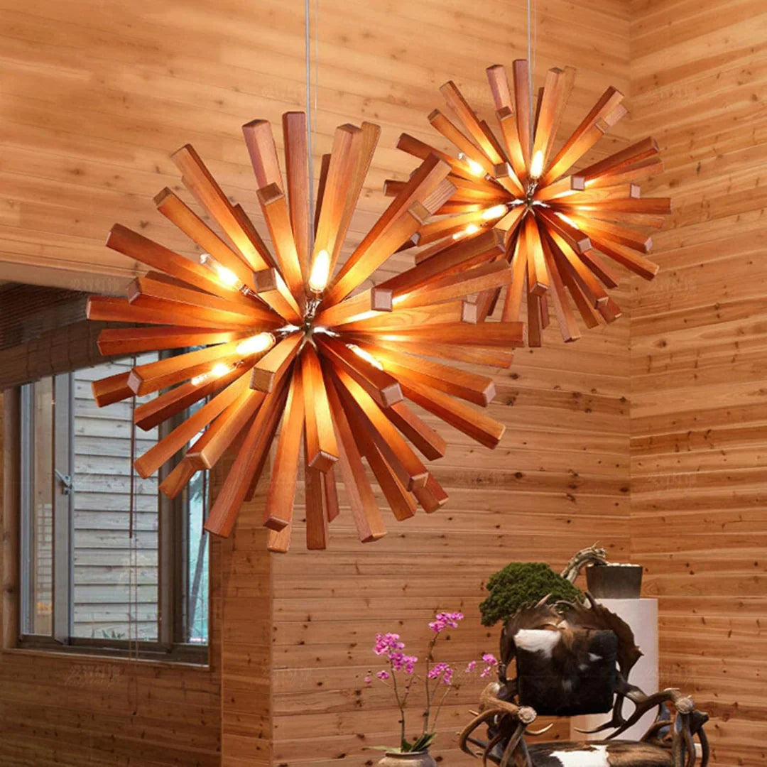 Luma Design Hanging Lamp Dining Table Made of Wood
