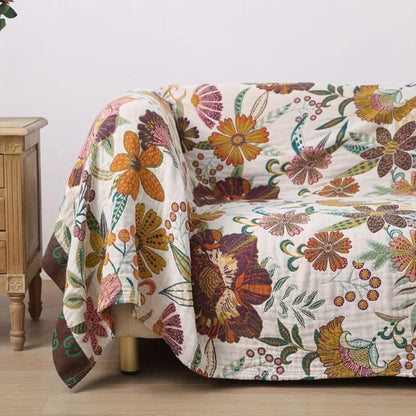 Charm Floral Cotton Blanket Throw