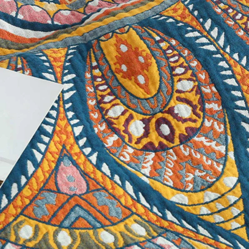 Golden Lotus Comfort Reversible Cotton Blanket