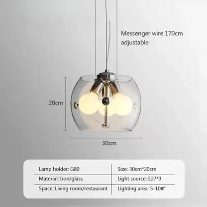Aurion Modern Glass LED Pendant Light for Kitchen, Living Room, and Dining Room