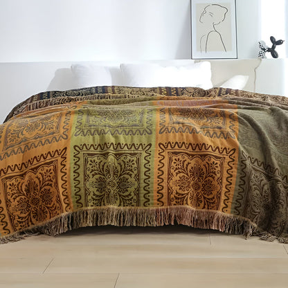 Mandala Tassel Cotton Throw Blanket
