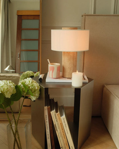 Strata Large Lamp | Travertine 13.5" / 35cm