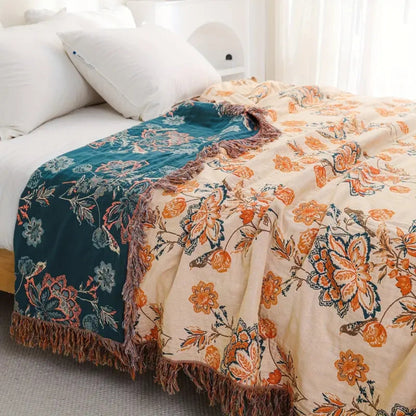 Rustic Cozy Boho Cotton Throw Blanket