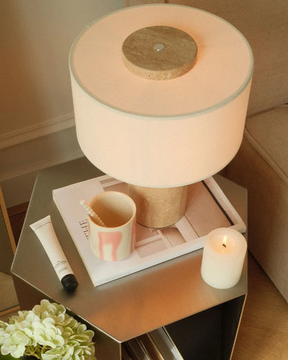 Strata Large Lamp | Travertine 13.5" / 35cm
