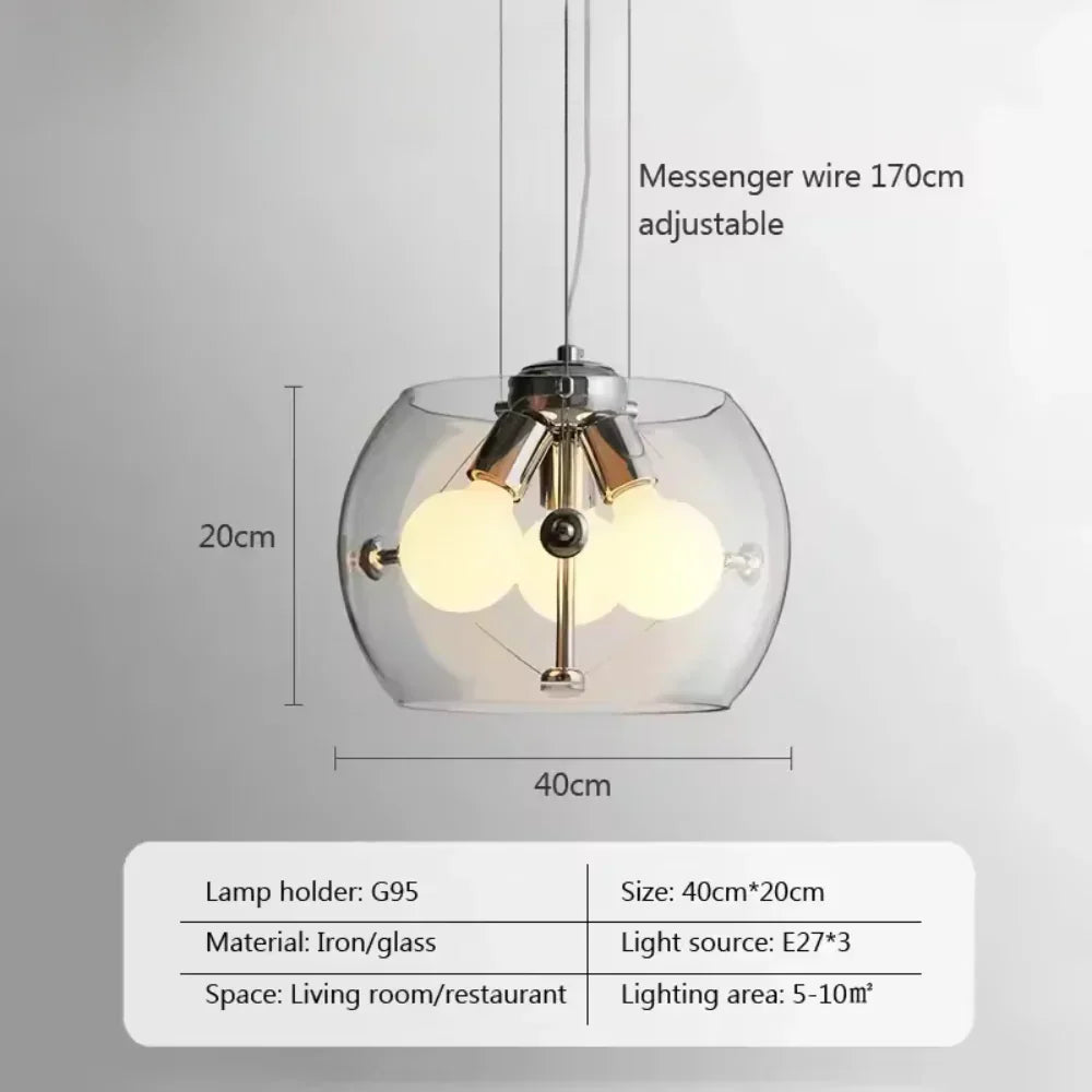 Aurion Modern Glass LED Pendant Light for Kitchen, Living Room, and Dining Room
