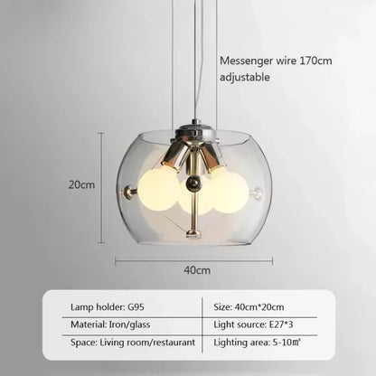 Aurion Modern Glass LED Pendant Light for Kitchen, Living Room, and Dining Room