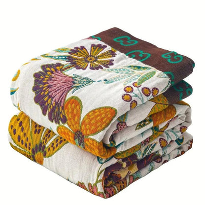 Charm Floral Cotton Blanket Throw