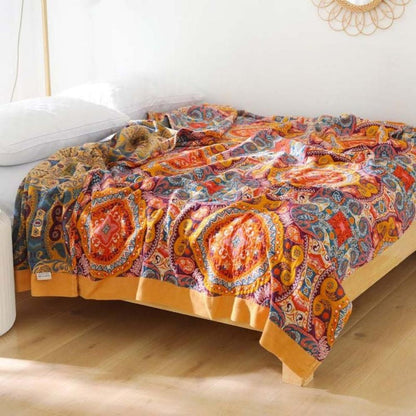 Sunrise Boho Reversible Cotton Blanket