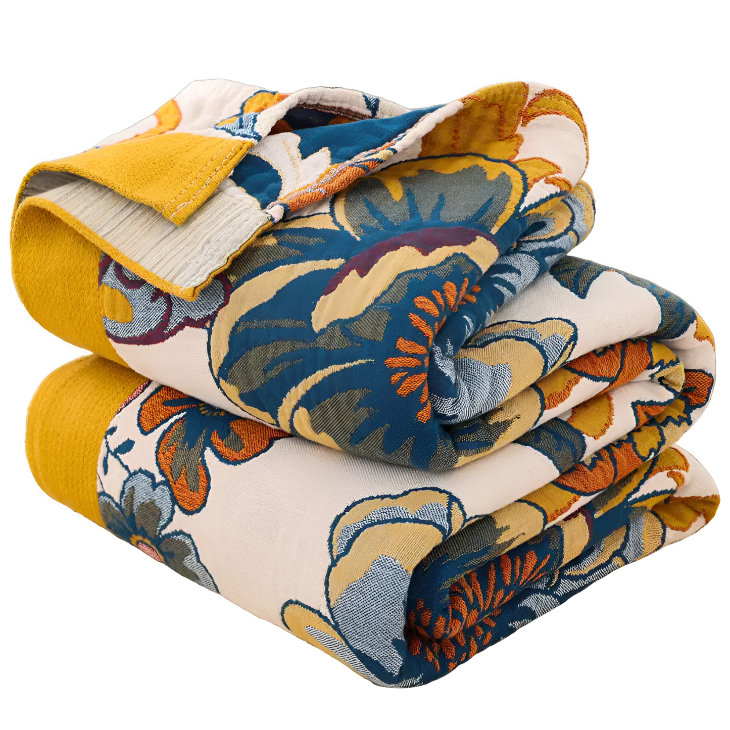 Soft Reversible Floral Cotton Blanket