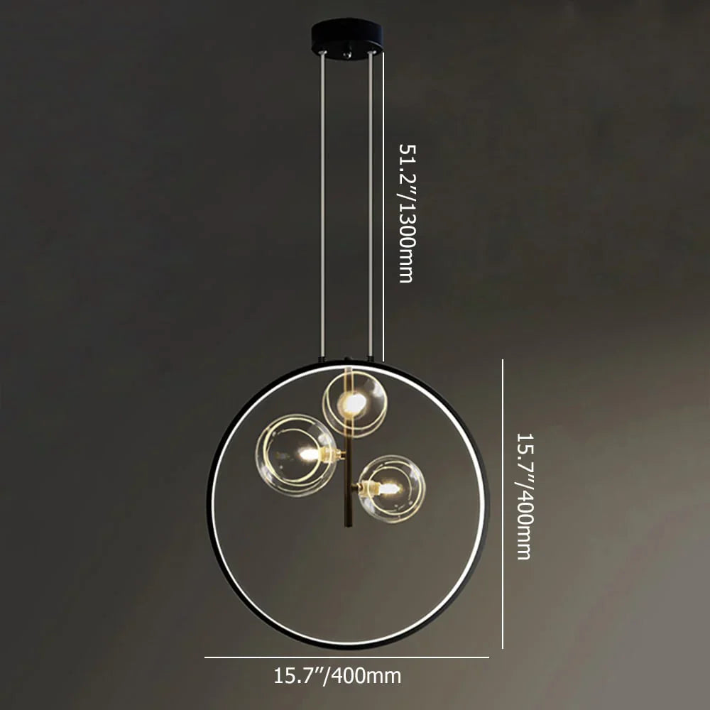 Elaris Minimalist Glass Ball Pendant Lamp Black