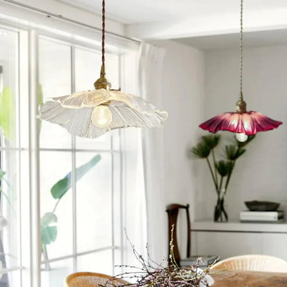 Myloq Retro Lotus Glass Pendant Lamp