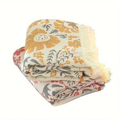 Versailles-Inspired Reversible Floral Cotton Blanket