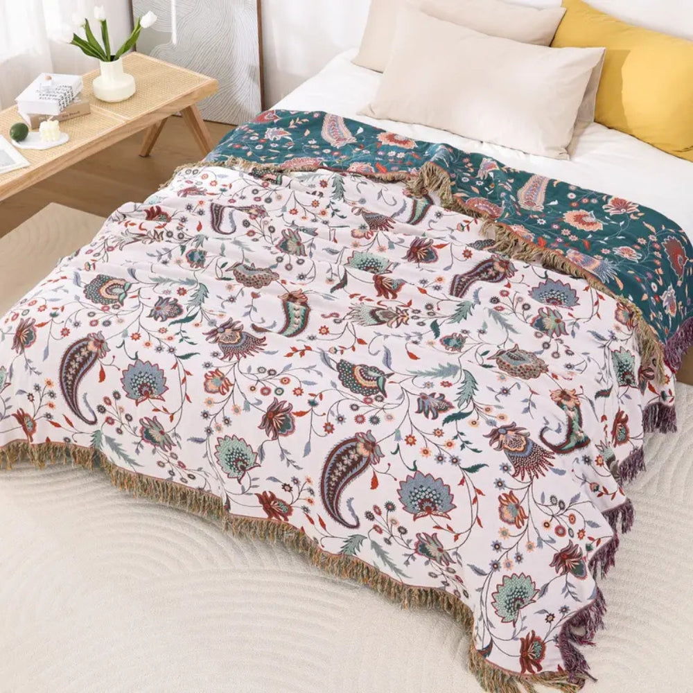 Liora Vintage Reversible Soft Cotton Blanket