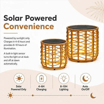Solar Outdoor Table (Set of 2)