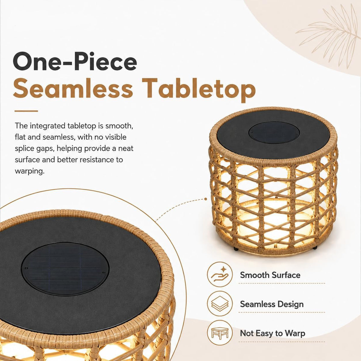 Solar Outdoor Table (Set of 2)