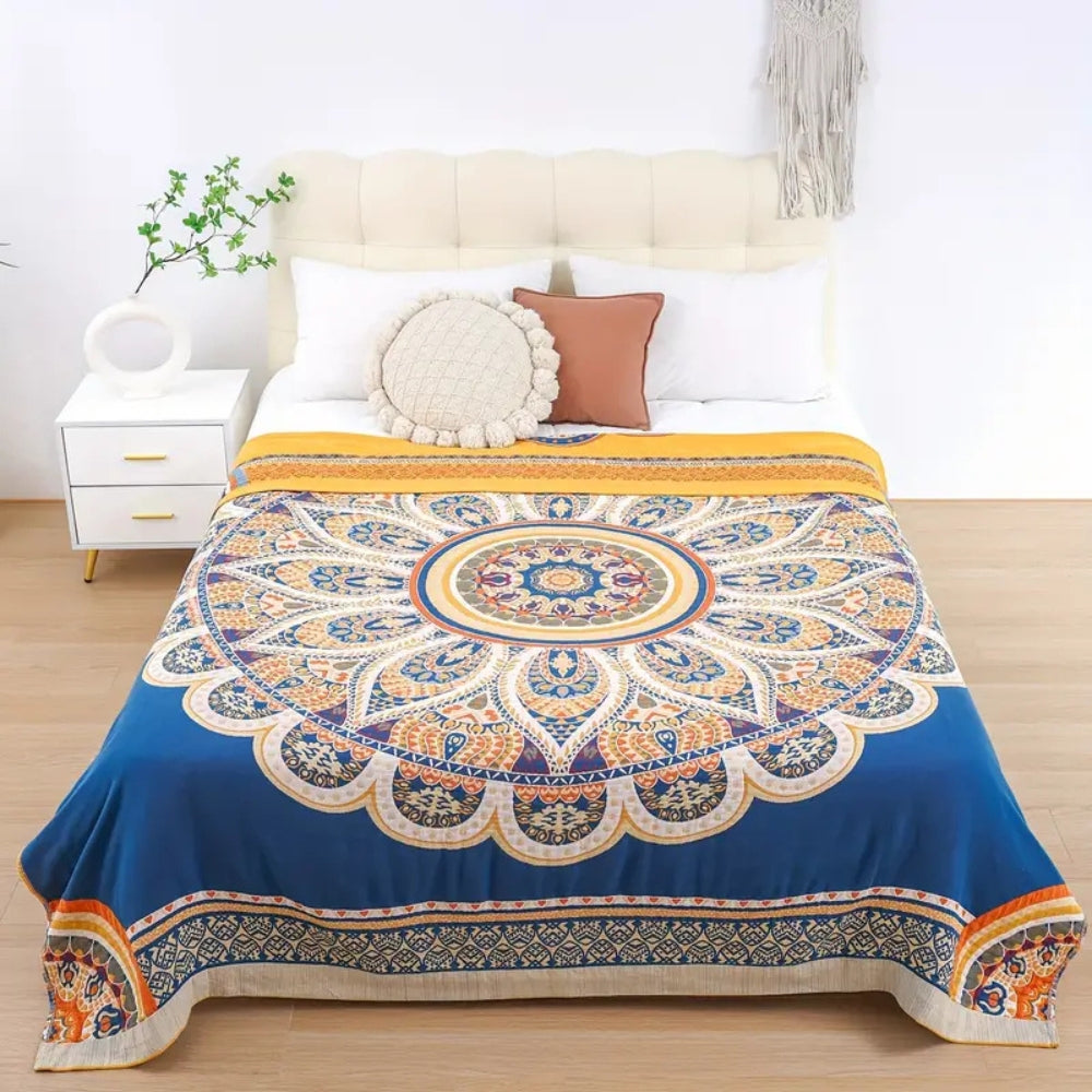 Golden Lotus Comfort Reversible Cotton Blanket