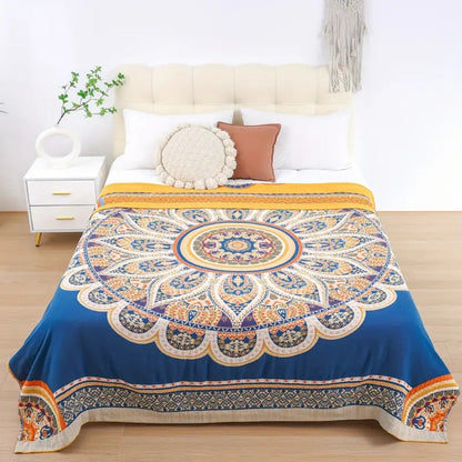 Golden Lotus Comfort Reversible Cotton Blanket