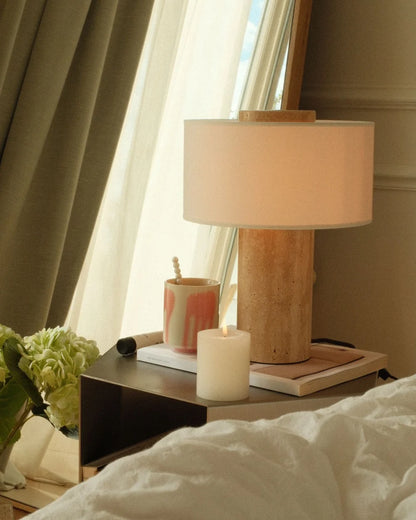Strata Large Lamp | Travertine 13.5" / 35cm