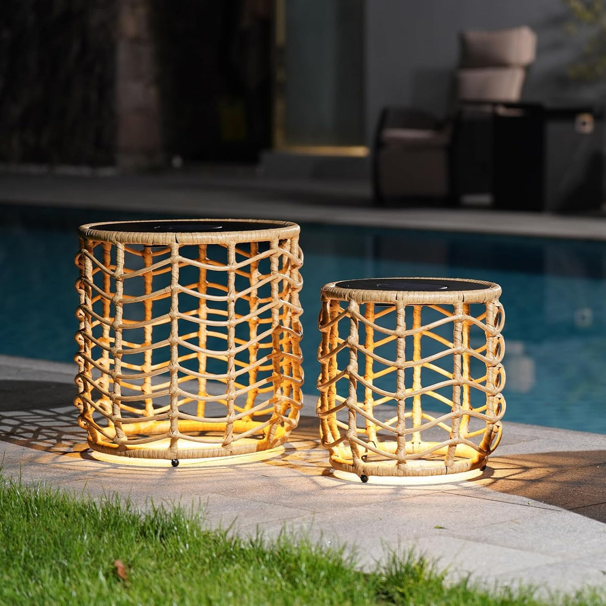 Solar Outdoor Table (Set of 2)