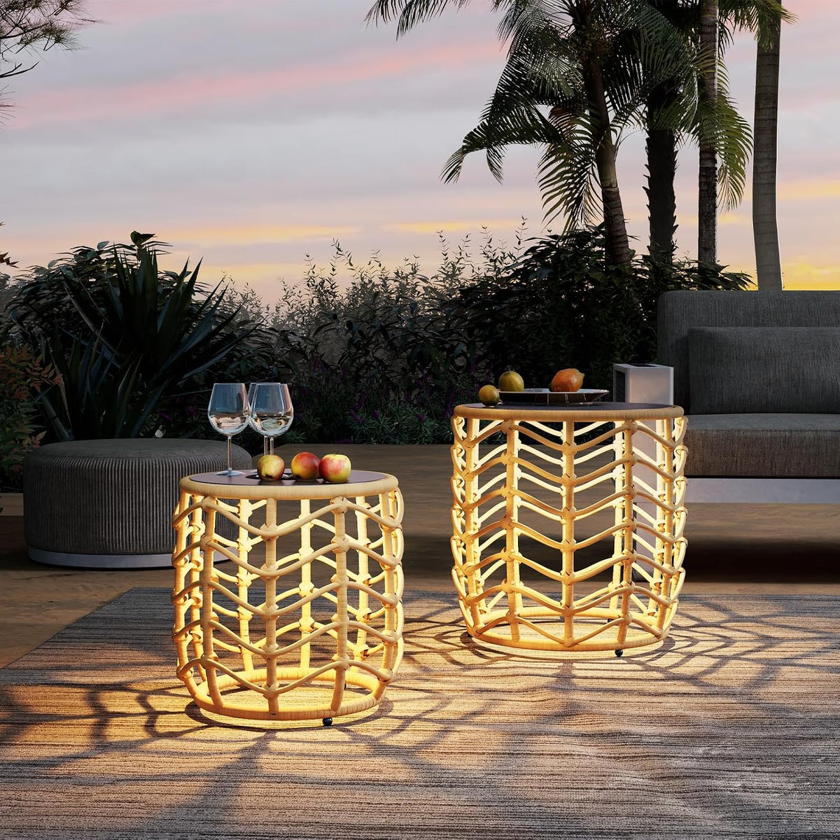 Solar Outdoor Table (Set of 2)